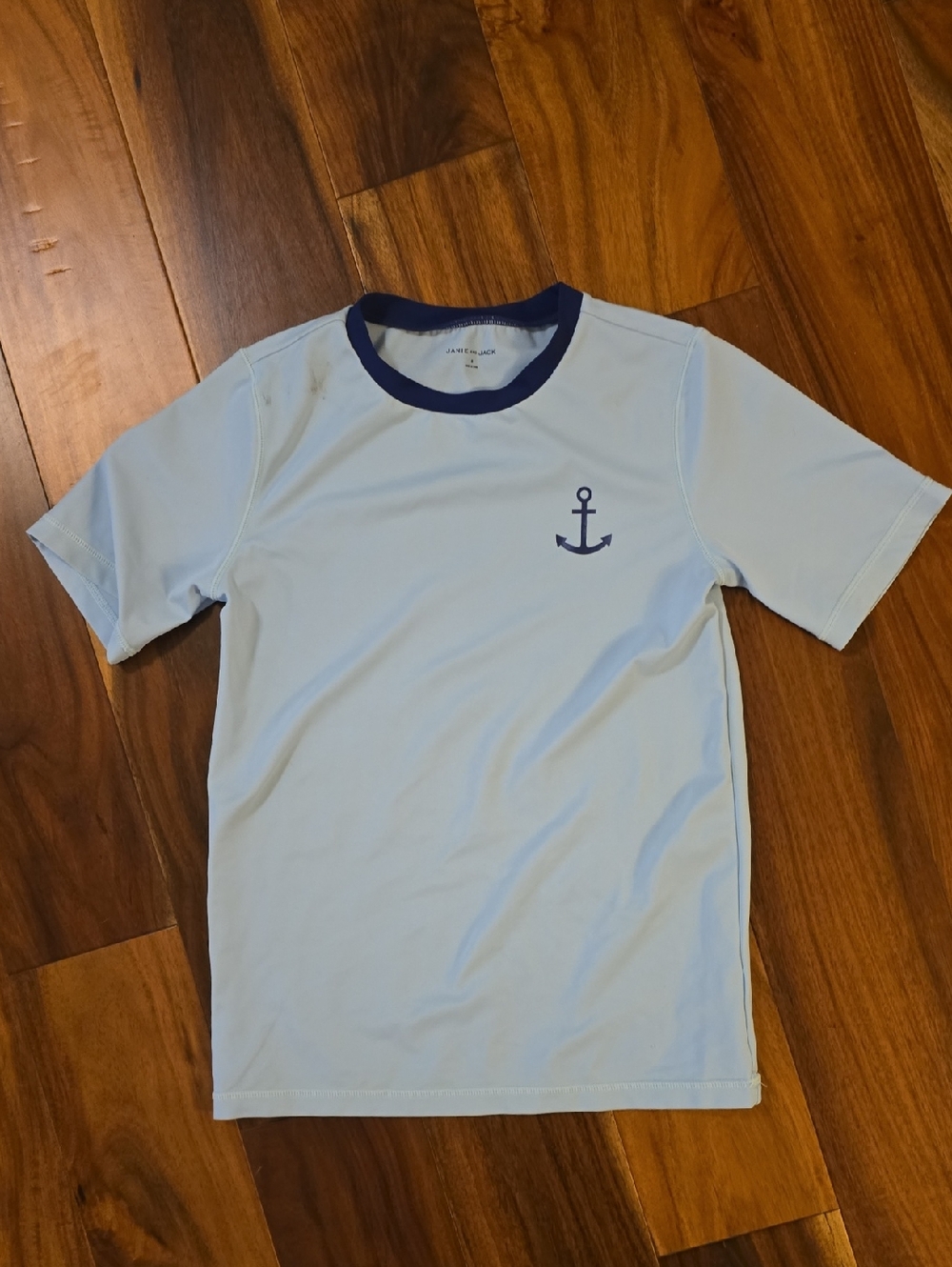 Janie and Jack Light Blue Tee with Navy Anchor
